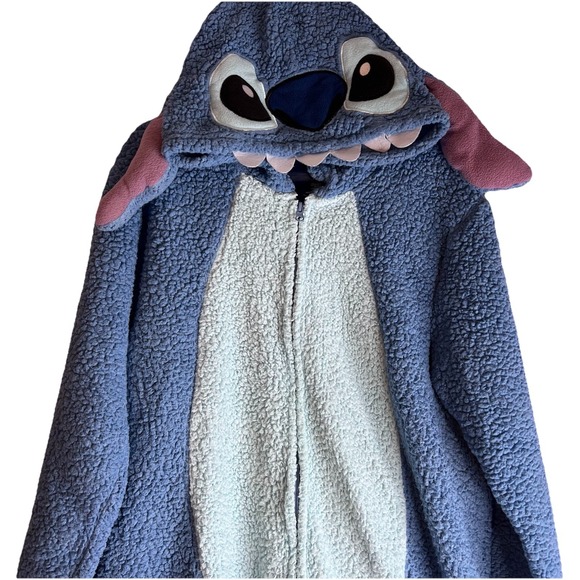 Disney Lilo Stitch Adult Halloween Costume Pajamas 1-Piece Hooded  Size XL Blue - Picture 2 of 6